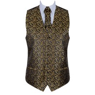 Gold on Black Royal Swirl Waistcoat #AB-WWA1001/11 