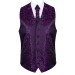 Plum on Black Swirl Leaf Formal Waistcoat Abel & Burke